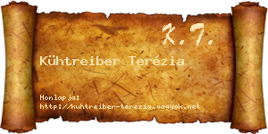 Kühtreiber Terézia névjegykártya