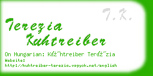 terezia kuhtreiber business card